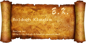 Boldogh Klaudia névjegykártya